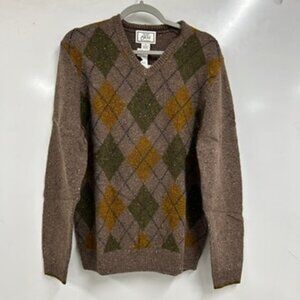 0422 NWT Jos. A. Bank Argyle Wool Blend Sweater – Vintage Academia V-Neck - MED